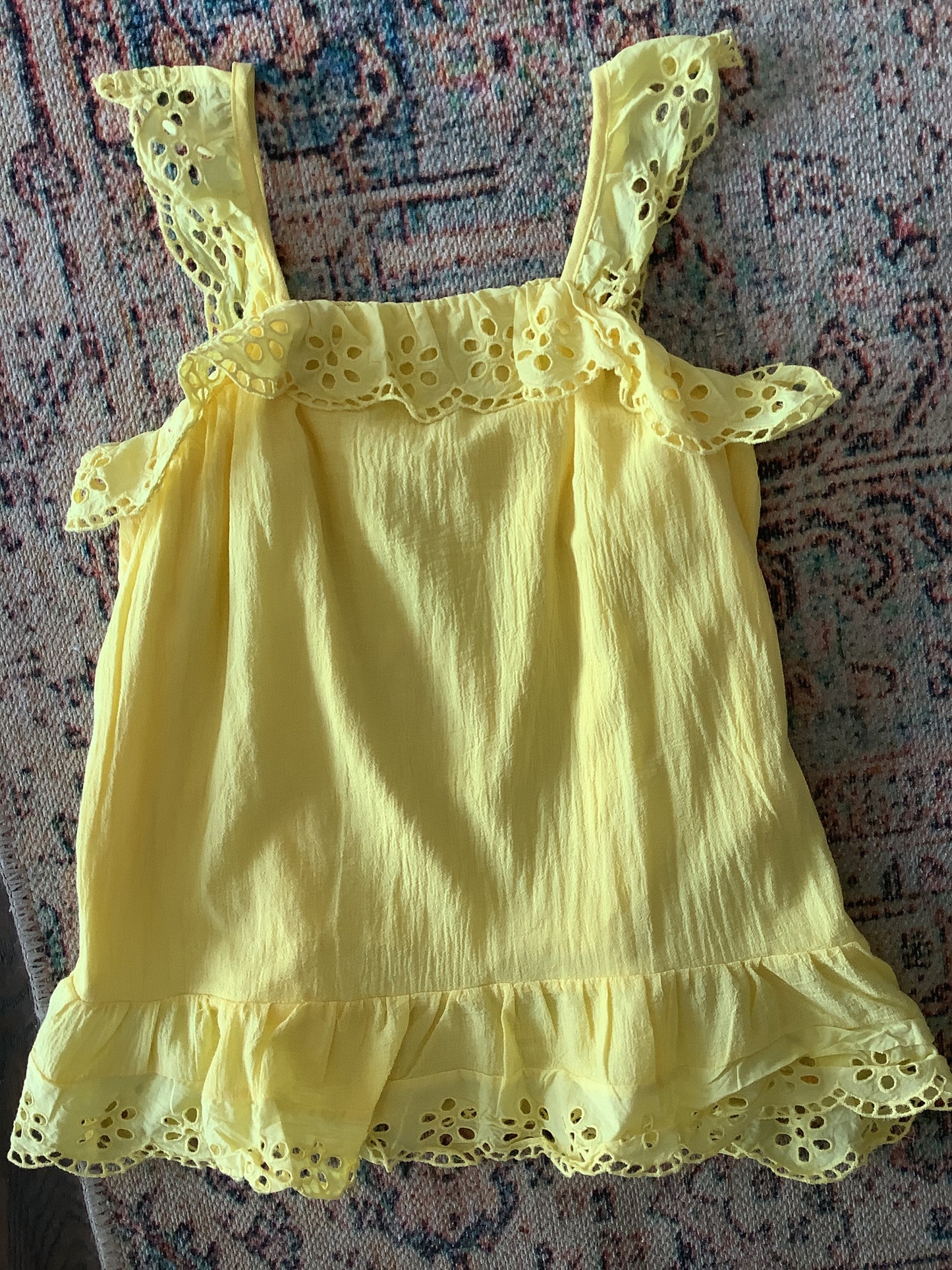 Yellow Embroidered Summer Top