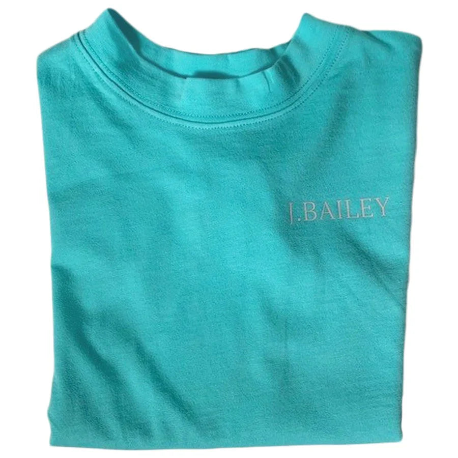 Flamingo Girls Logo Tee - Seafoam - Breckenridge Baby
