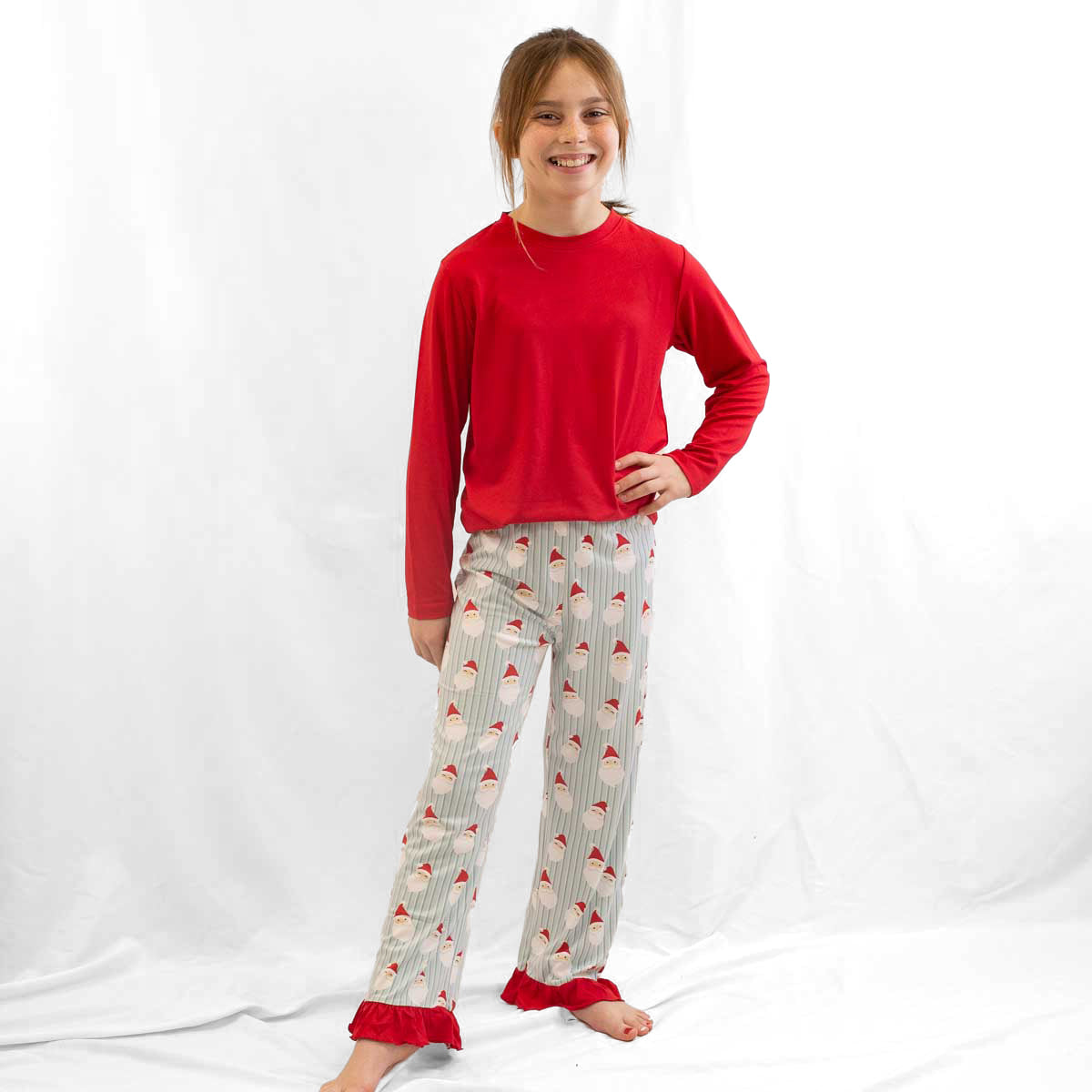 Girl s Jolly Santa Ruffle Sleep Pants Pleasant Home Gift