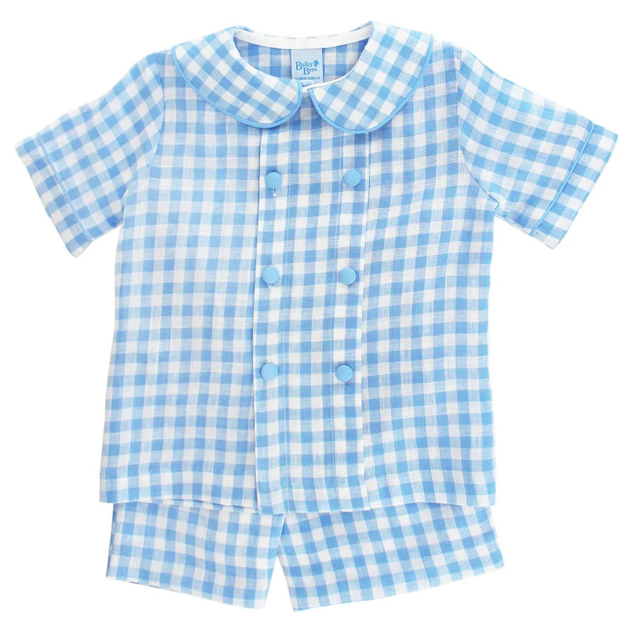 Sky Linen Dressy Short Set - Breckenridge Baby