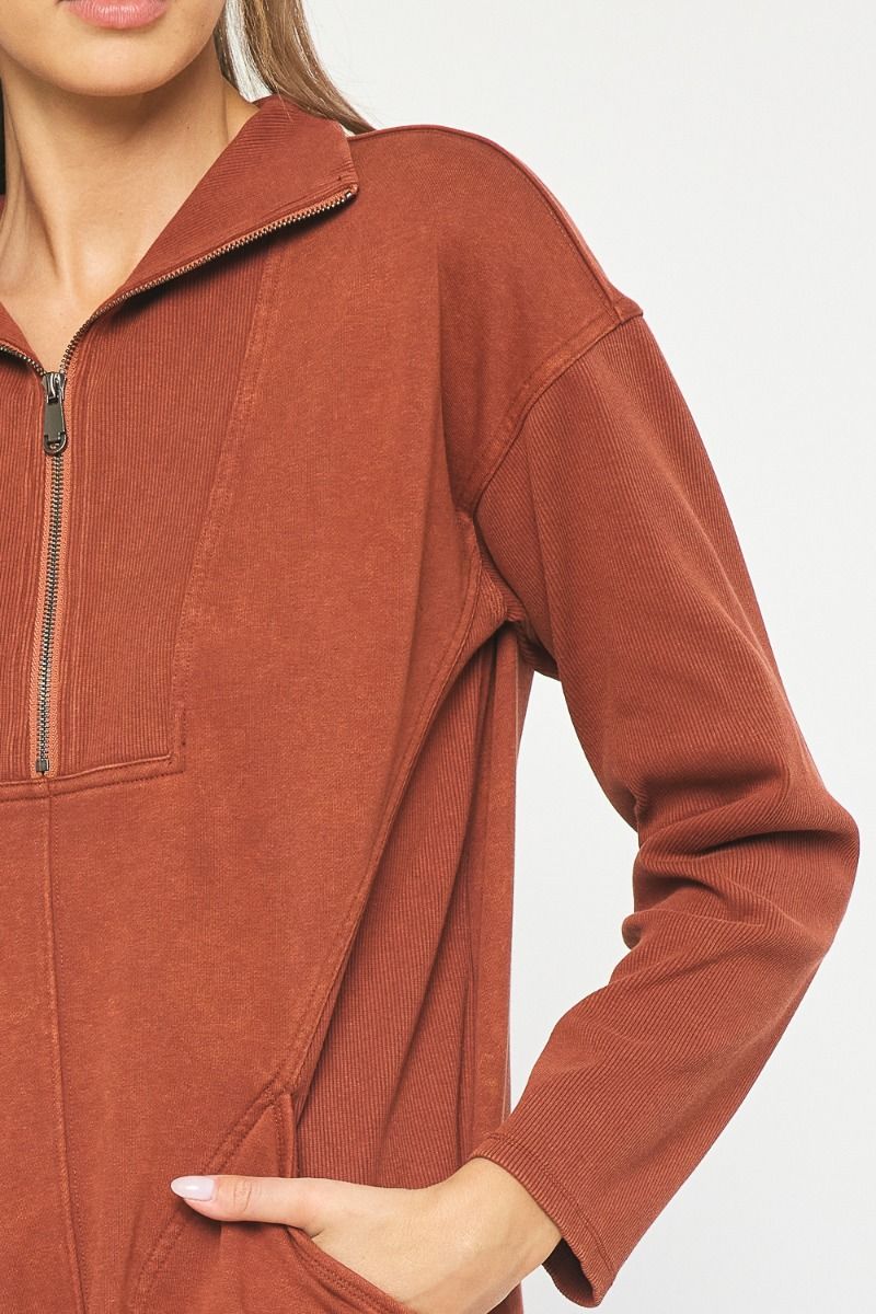 Half Zip Sweatshirt Dress