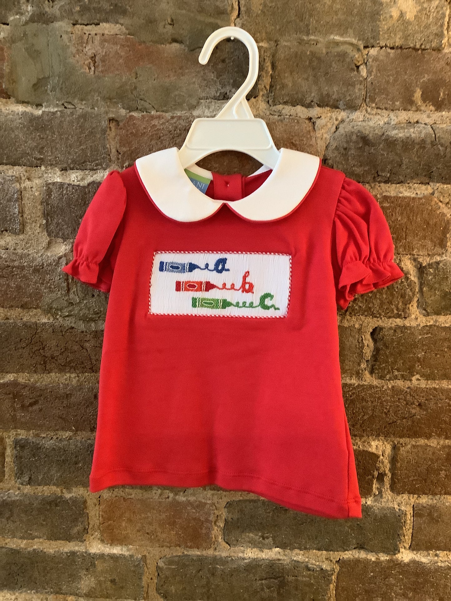 ABC School red knit shirt