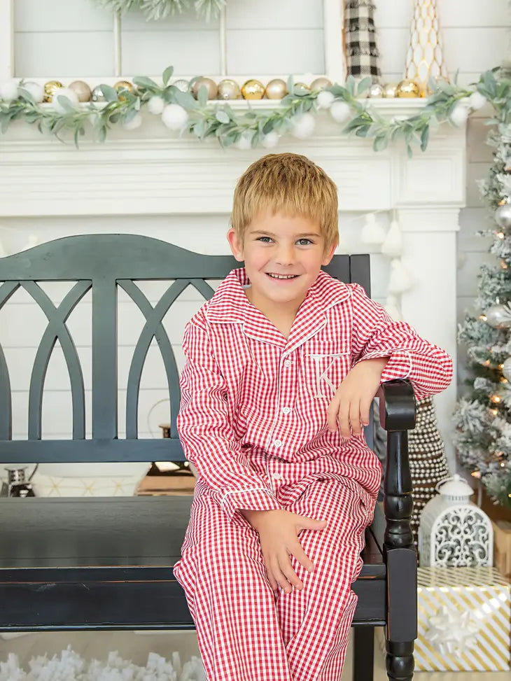 Pajama Pant Set - Red Gingham - Breckenridge Baby