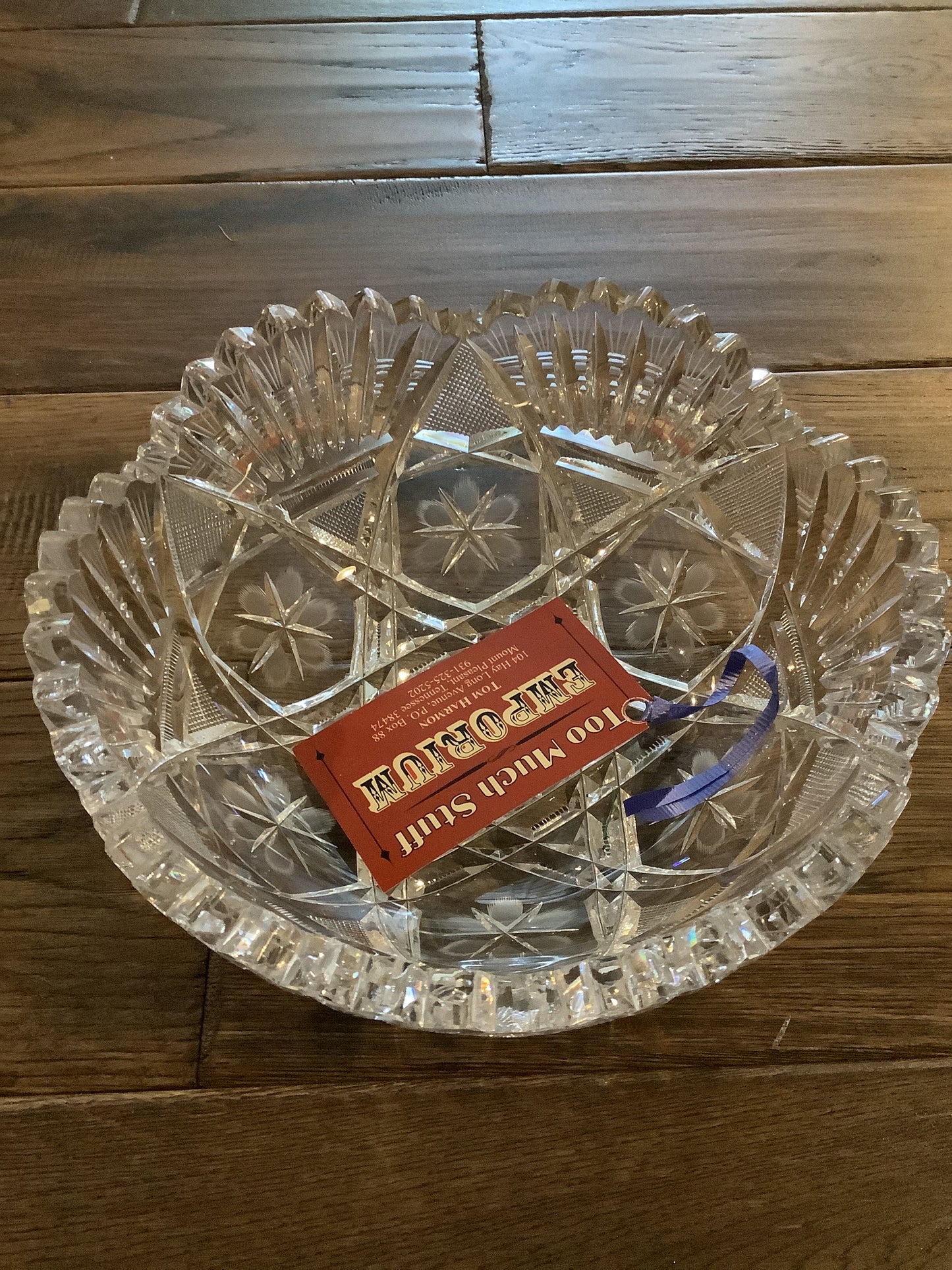 Floral cut glass bowl