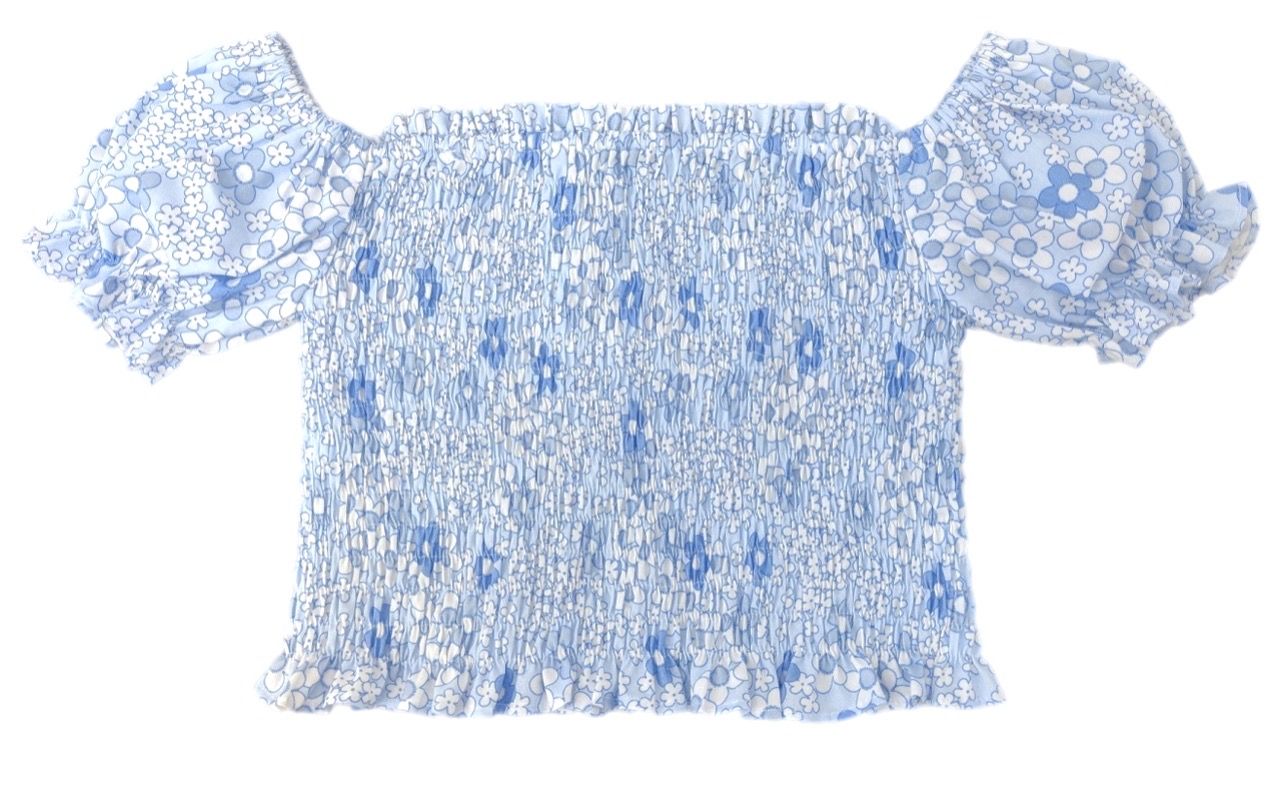 Smocked Top - Blue Floral - Breckenridge Baby