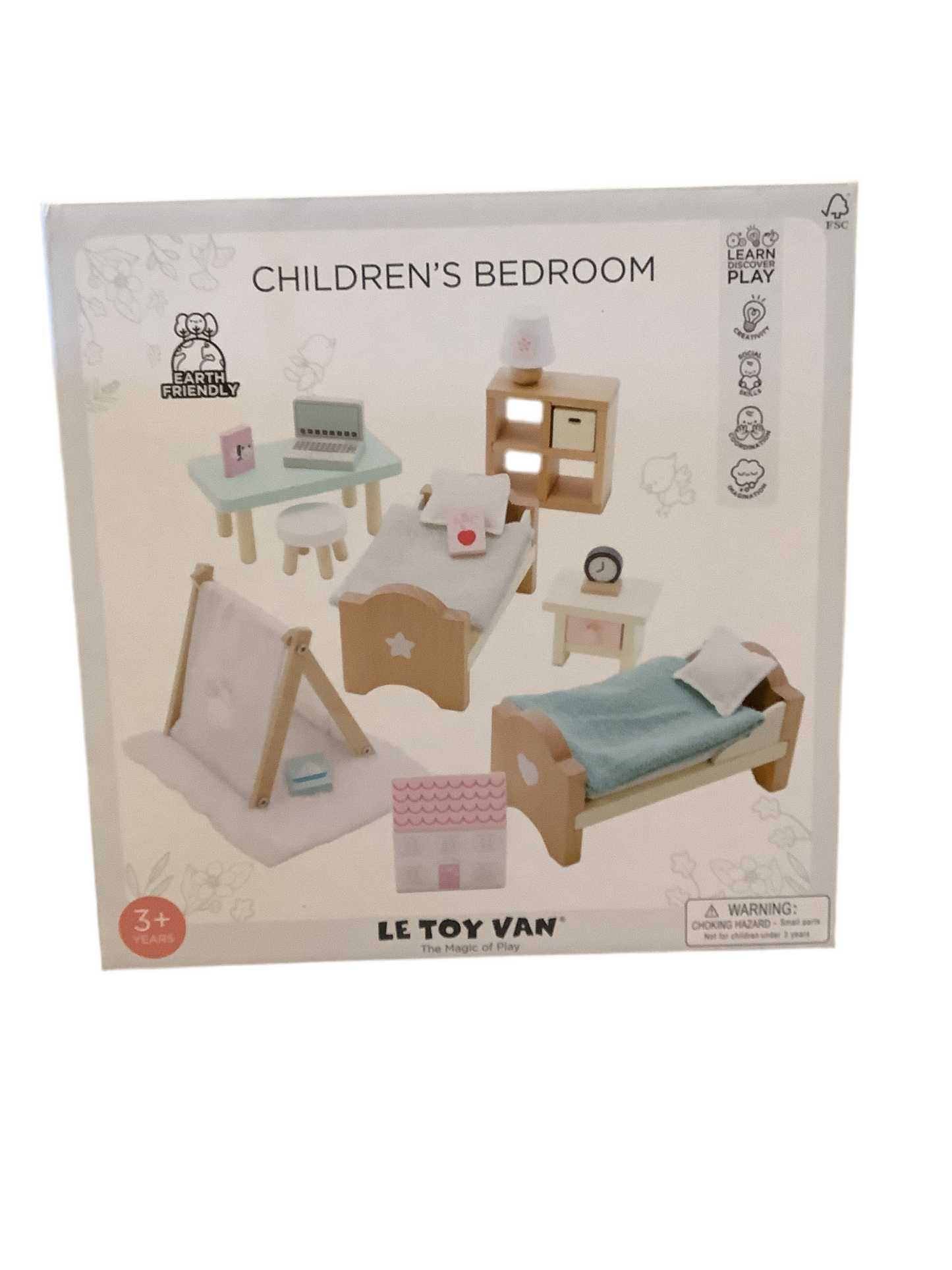 Dollhouse wooden bedroom set