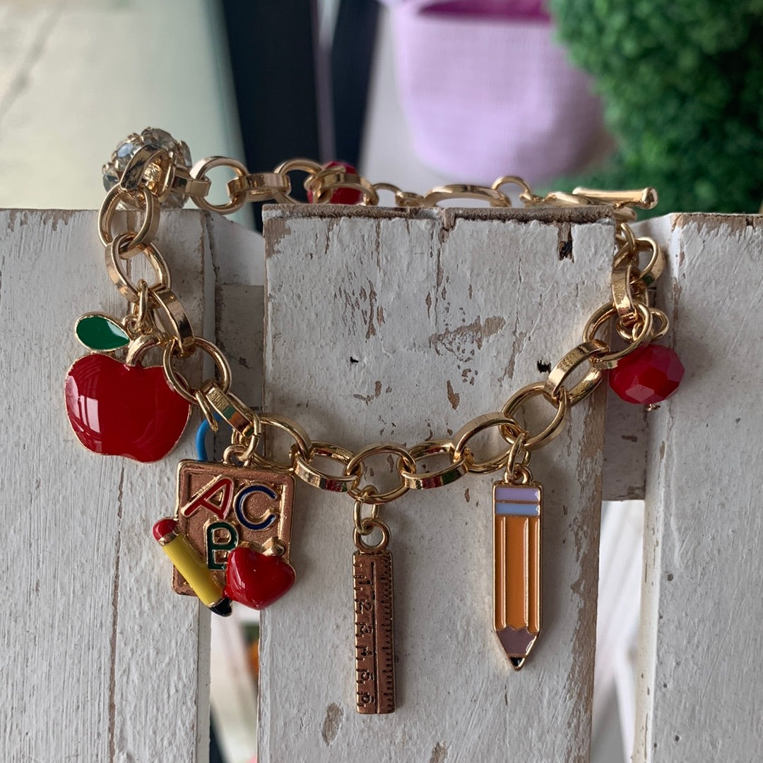 School Charm Bracelet