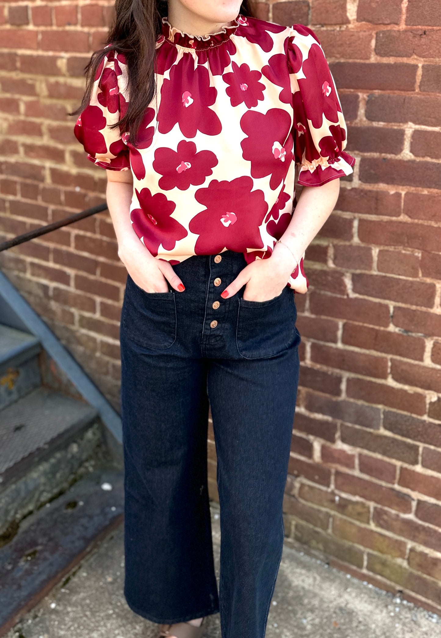 Ash Black Button Pants