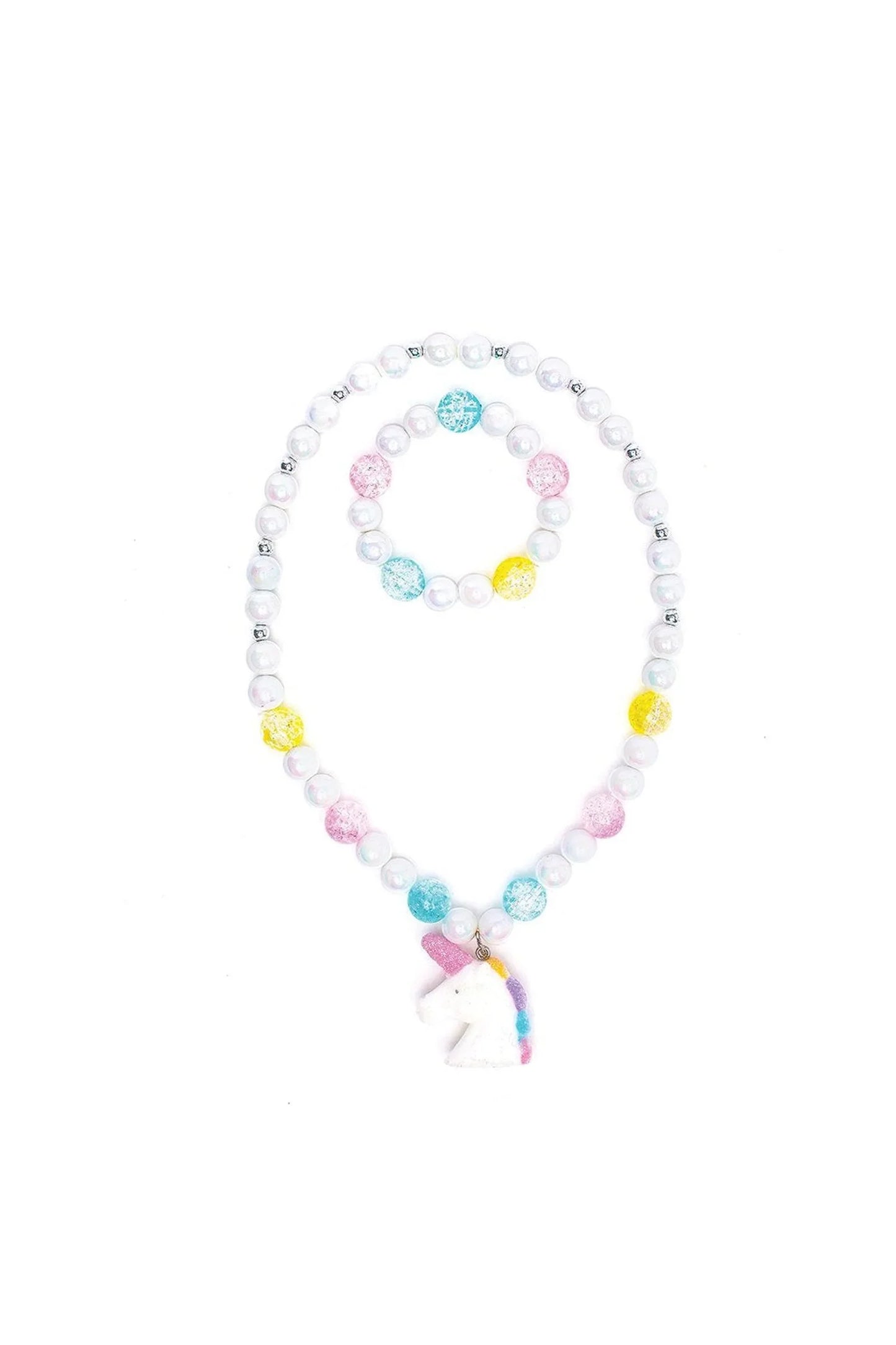 WHITE UNICORN NECKLACE & BRACELET SET - Breckenridge Baby