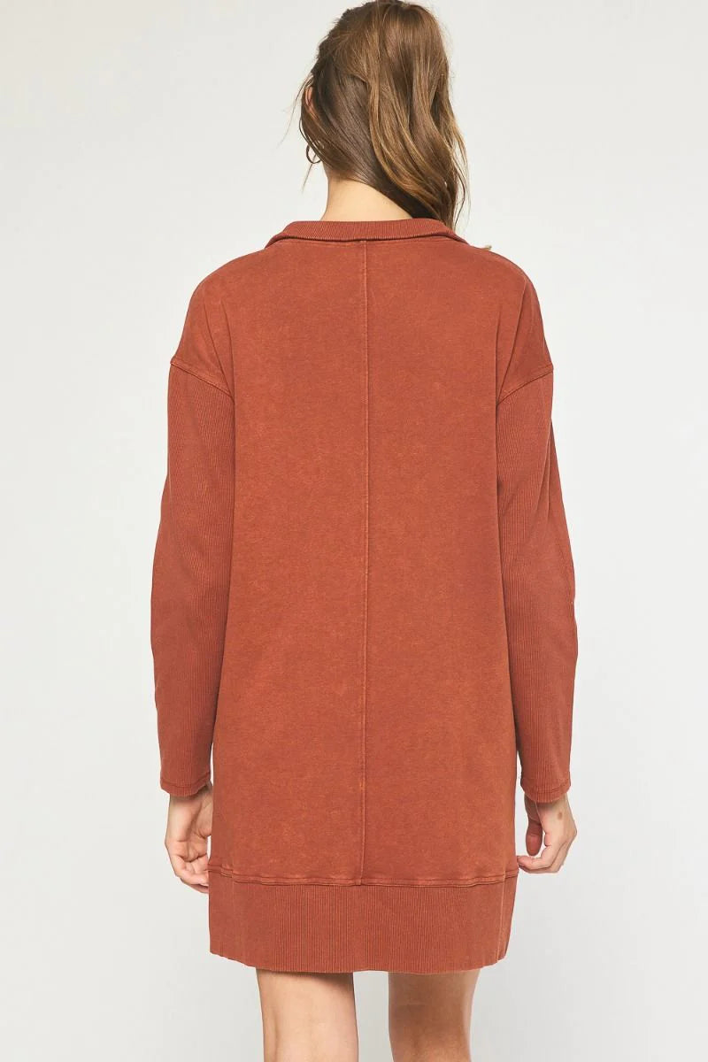 Half Zip Sweatshirt Dress