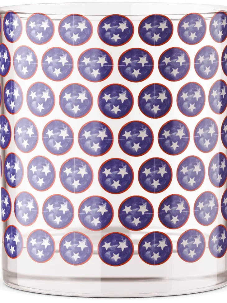 Tennessee Tri Star Navy Bourbon Whiskey Rocks Glass