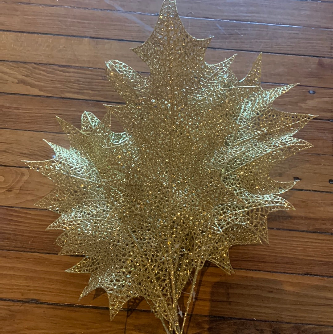 Gold Glitter Oak Leaf