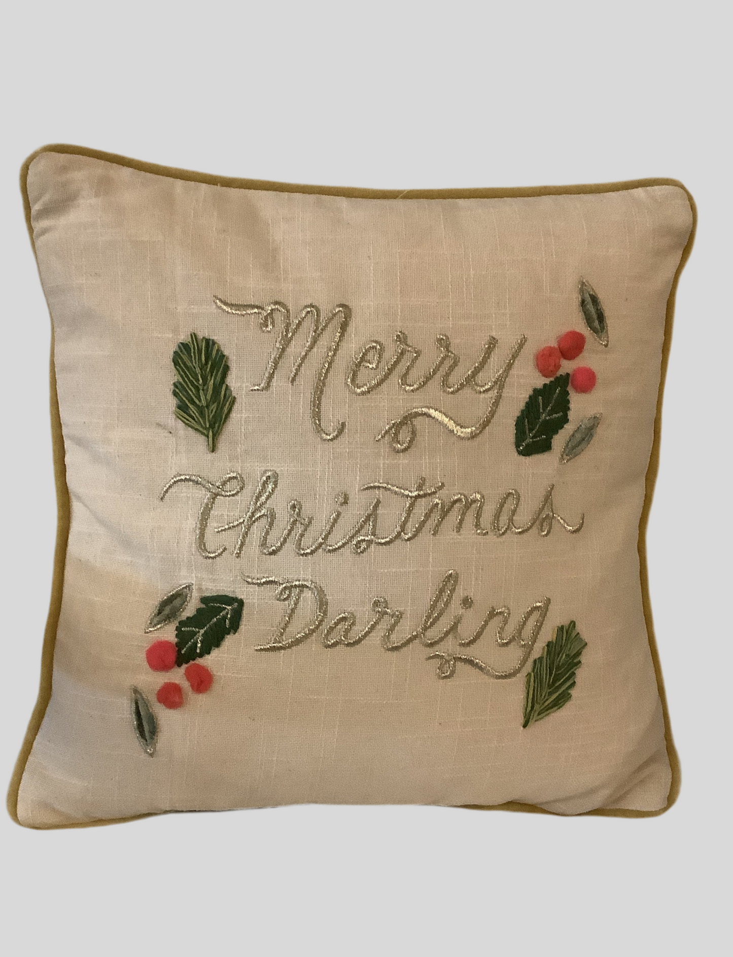 Square Cotton Slub Printed Merry Christmas