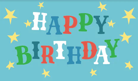 "HAPPY BIRTHDAY" Flag with blue background 3' x 5" - Breckenridge Baby