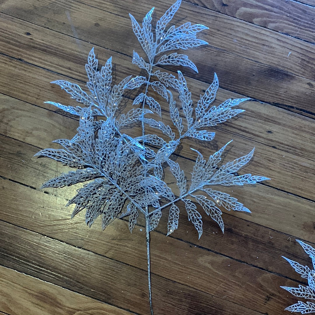 Small Gold Glitter Leafy Branch Pick