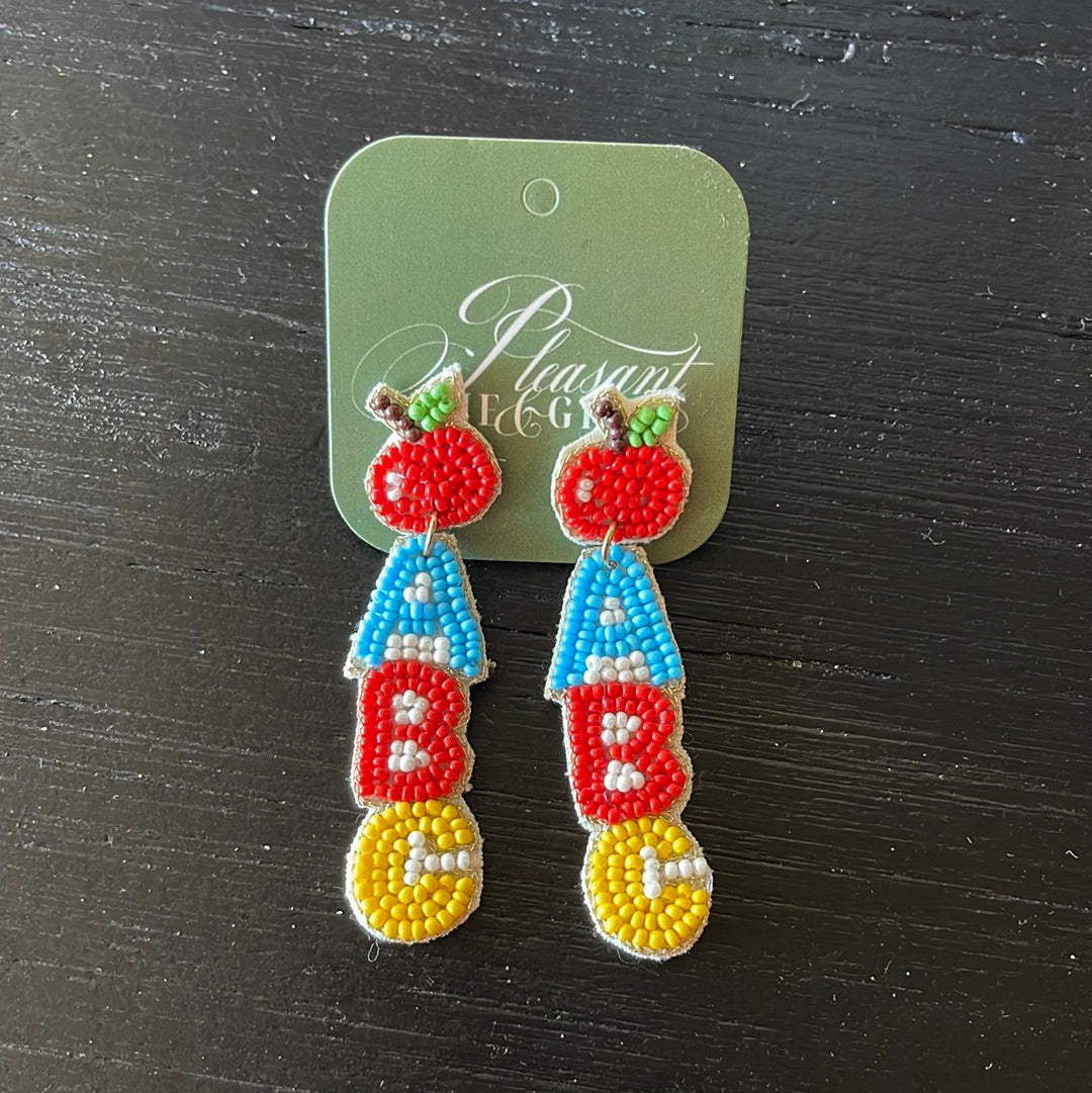 Apple & ABC Beaded Earrings
