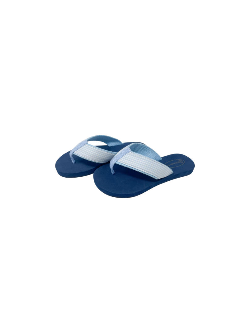 Flip Flop Blue Mini Gingham - Breckenridge Baby