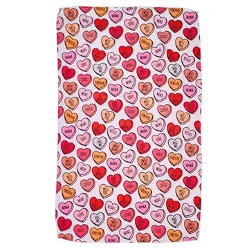 Valentines Be Mine Hearts Waffle Weave Towels