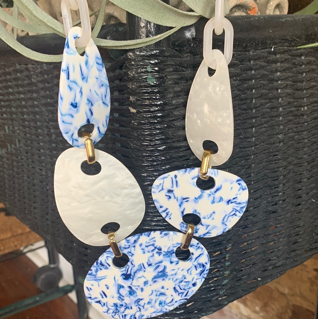 Blue Link Statement Necklace