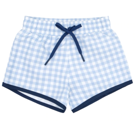 Boys Oasis Blue Gingham Boardie - Breckenridge Baby