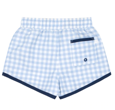 Boys Oasis Blue Gingham Boardie - Breckenridge Baby