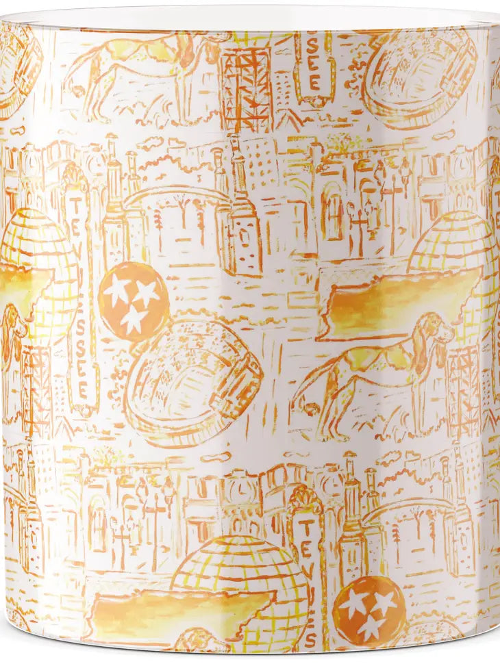 Tennessee Orange Pattern Bourbon Whiskey Rocks Glass