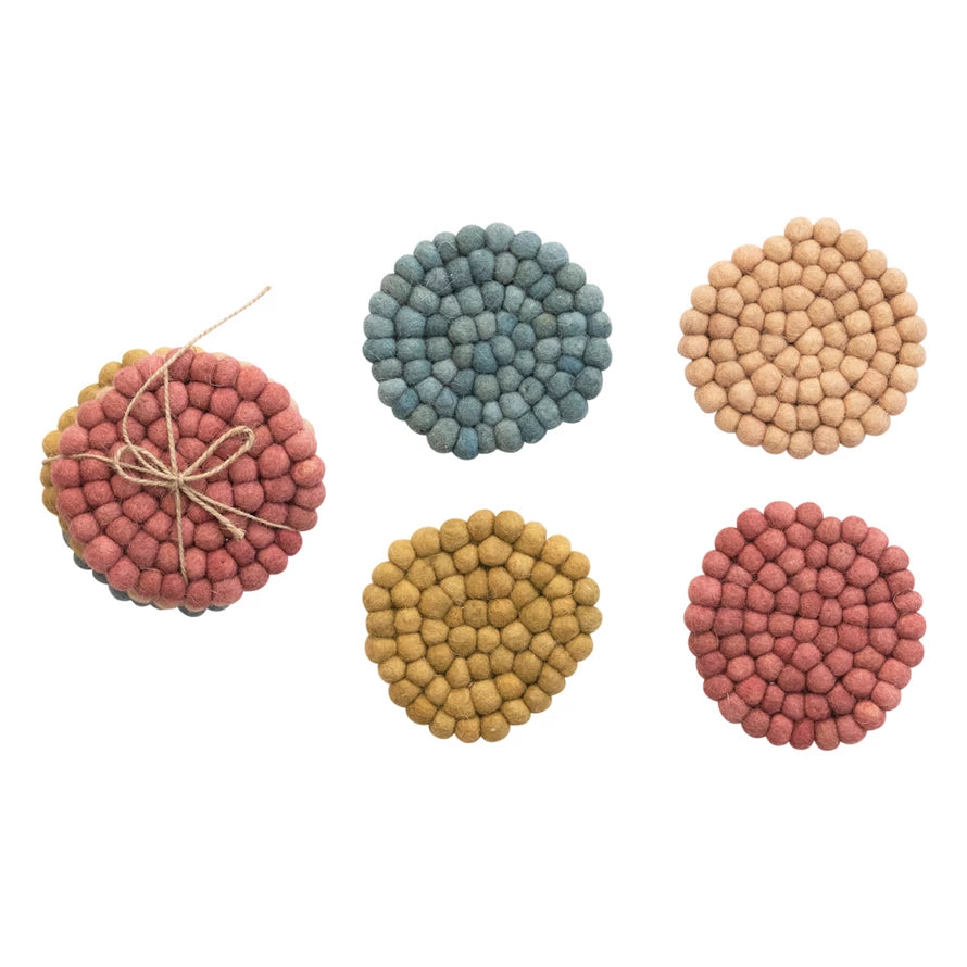 Wool Felt Ball Coasters