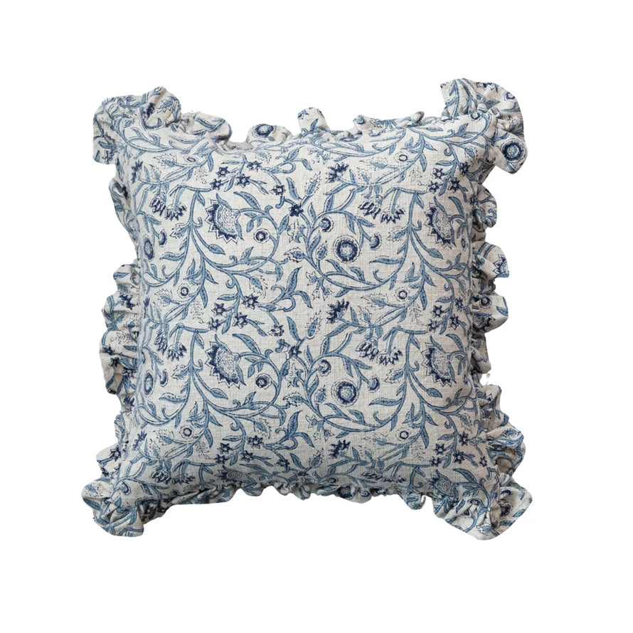 Floral Blue Pillow