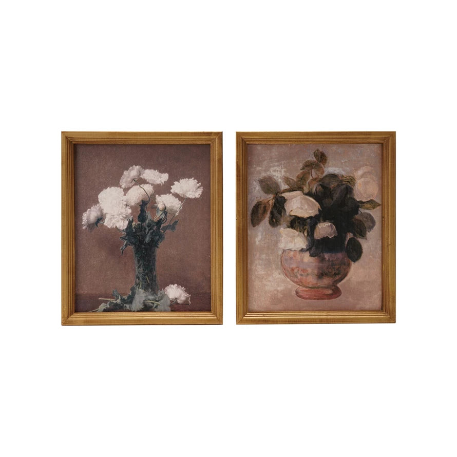 Wood Framed Floral Picture