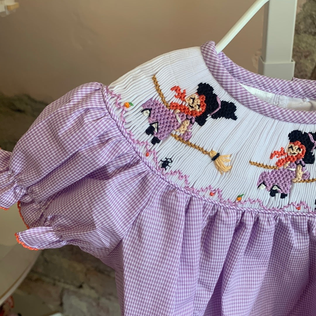 Emma Lavender Gingham Smocked Bishop - Breckenridge Baby