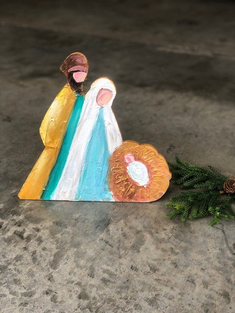 10" Holy Family Wood Cutout, Bright ©Candice Boatright