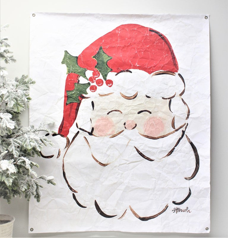 38x46" Paper Art, Santa Face ©Haley Bush