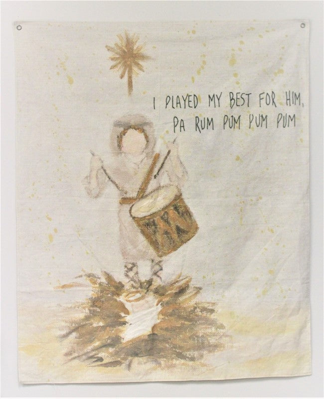 46x38" Fabric Wall Hanging, Drummer Boy ©Tawnya Norton