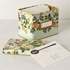 Citrus Floral Tin Recipe Box