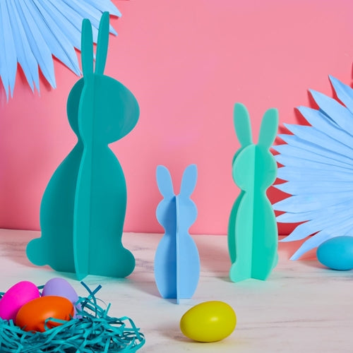 BLUE KAILO CHIC ACRYLIC BUNNIES (SET OF 3)