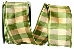 Ribbon - Check Silk, Green