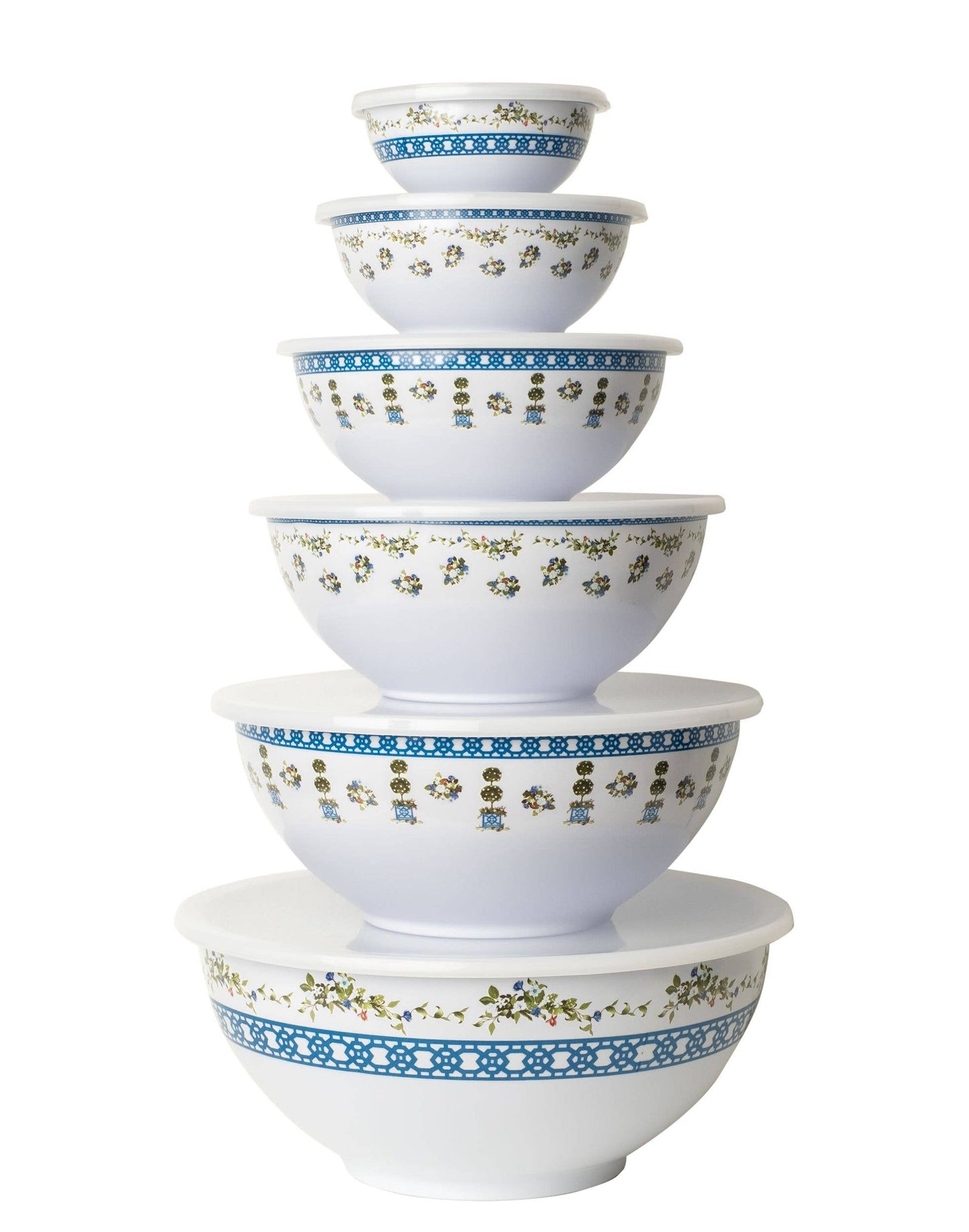 Trellis and Topiary Melamine Covered Mixing Bowls