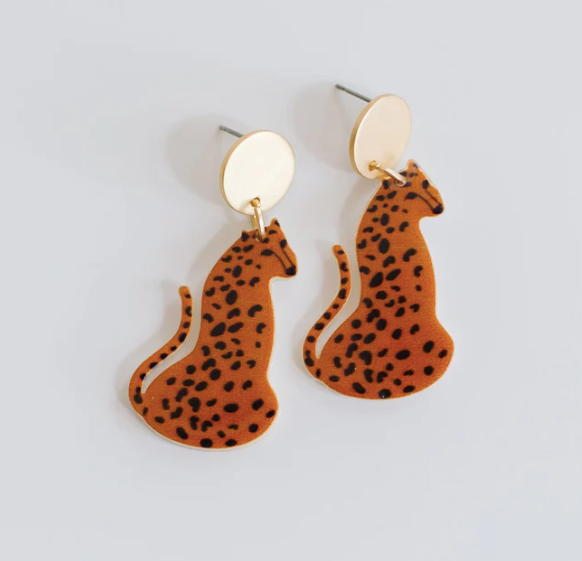 Ella Earrings - Cheetah