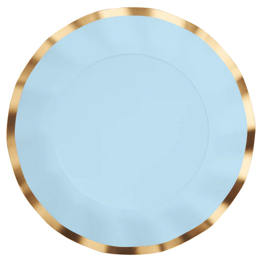 Wavy Dinner Plate Everyday Sky Blue - 8pkg