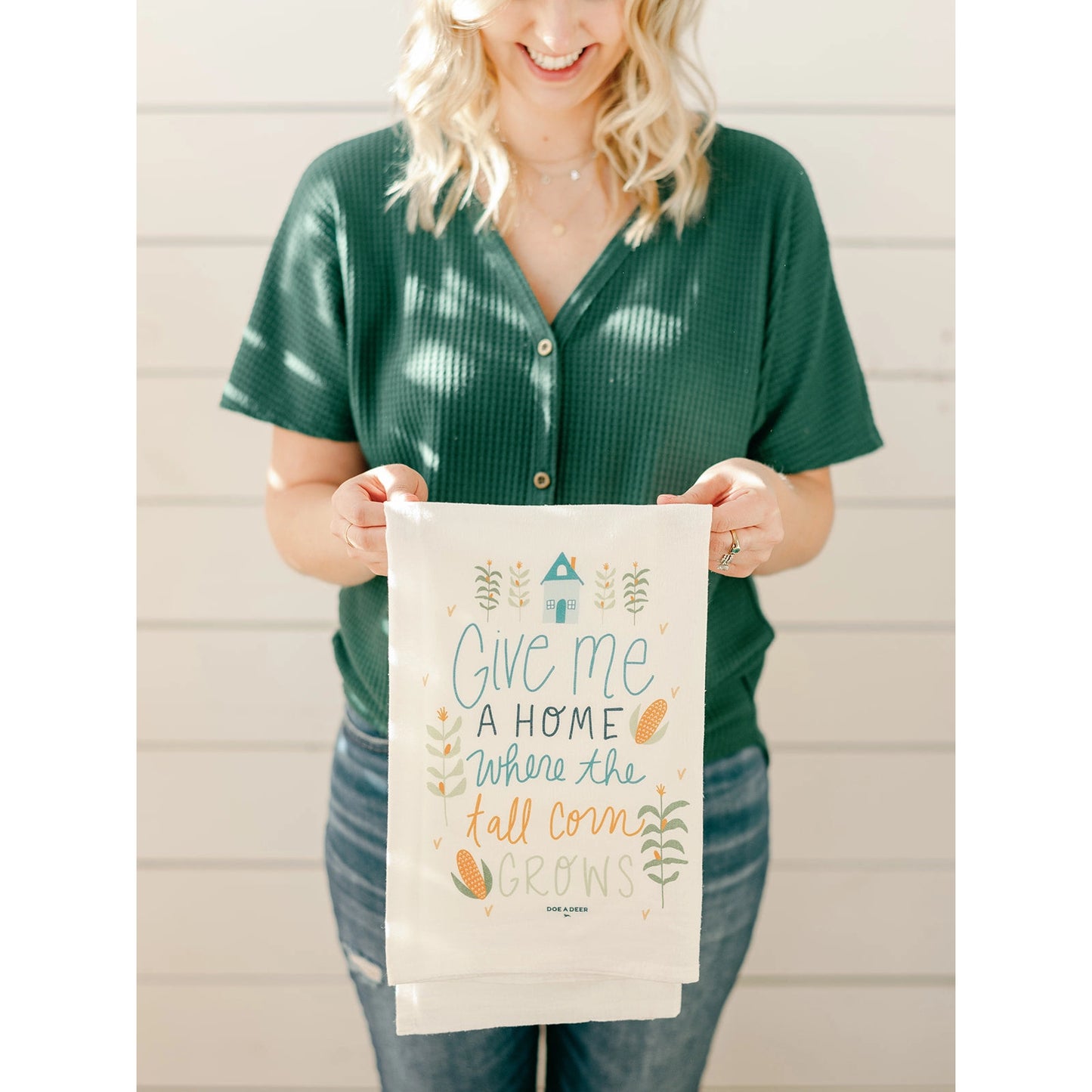 Give Me A Home Where The Tall Corn Grows - Flour Sack Towel