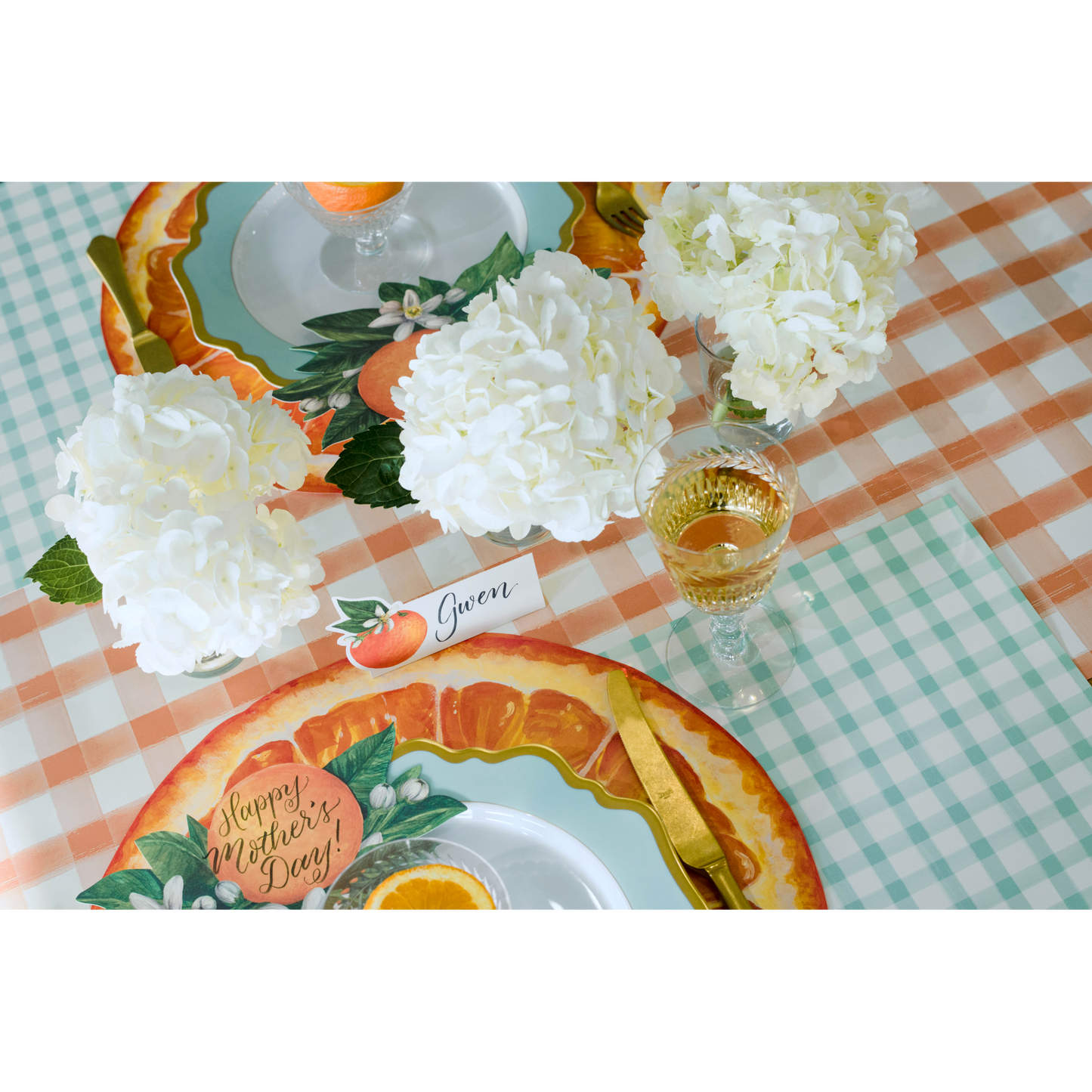 Orange Painted Check Runner