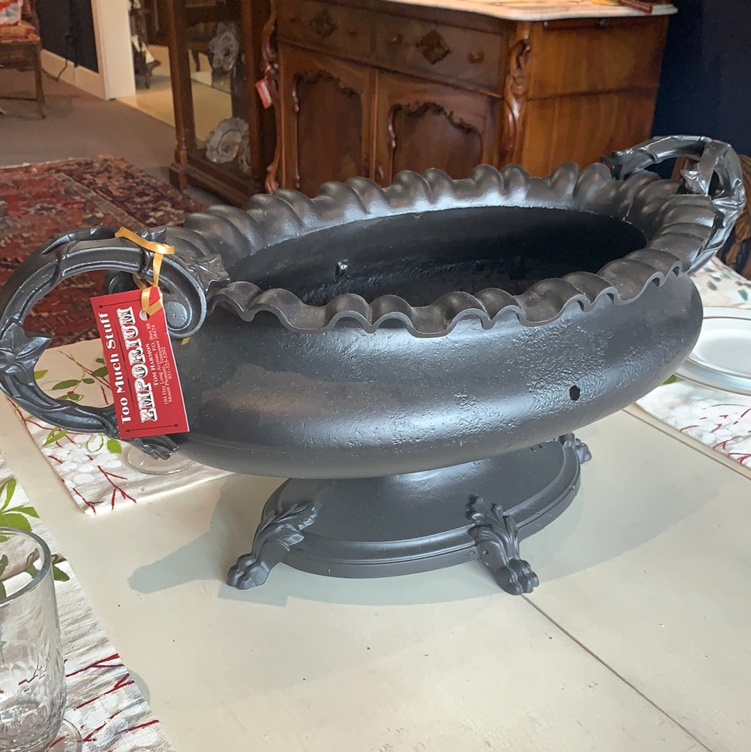 ANTIQUE BLACK IRON PLANTER