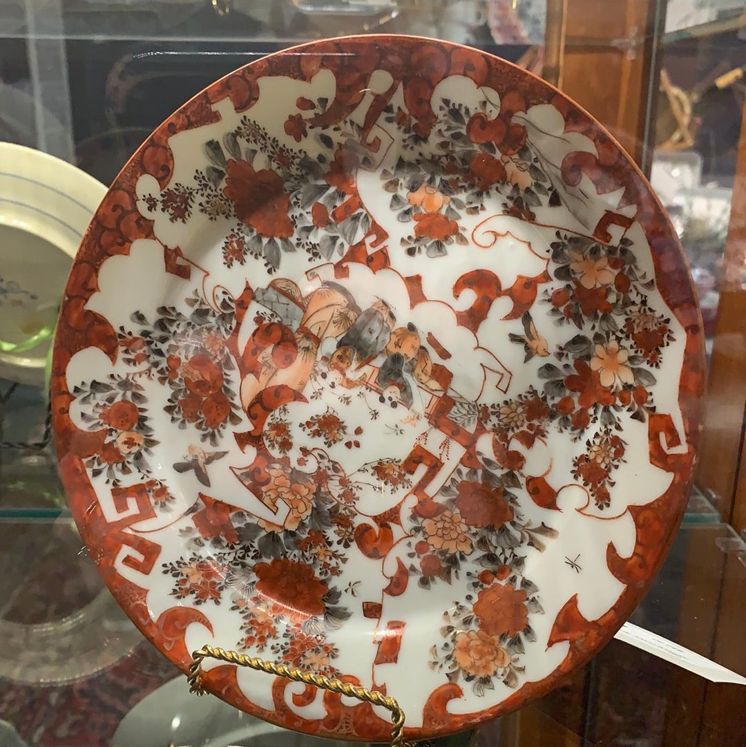 ANTIQUE CORAL IMARI PLATE