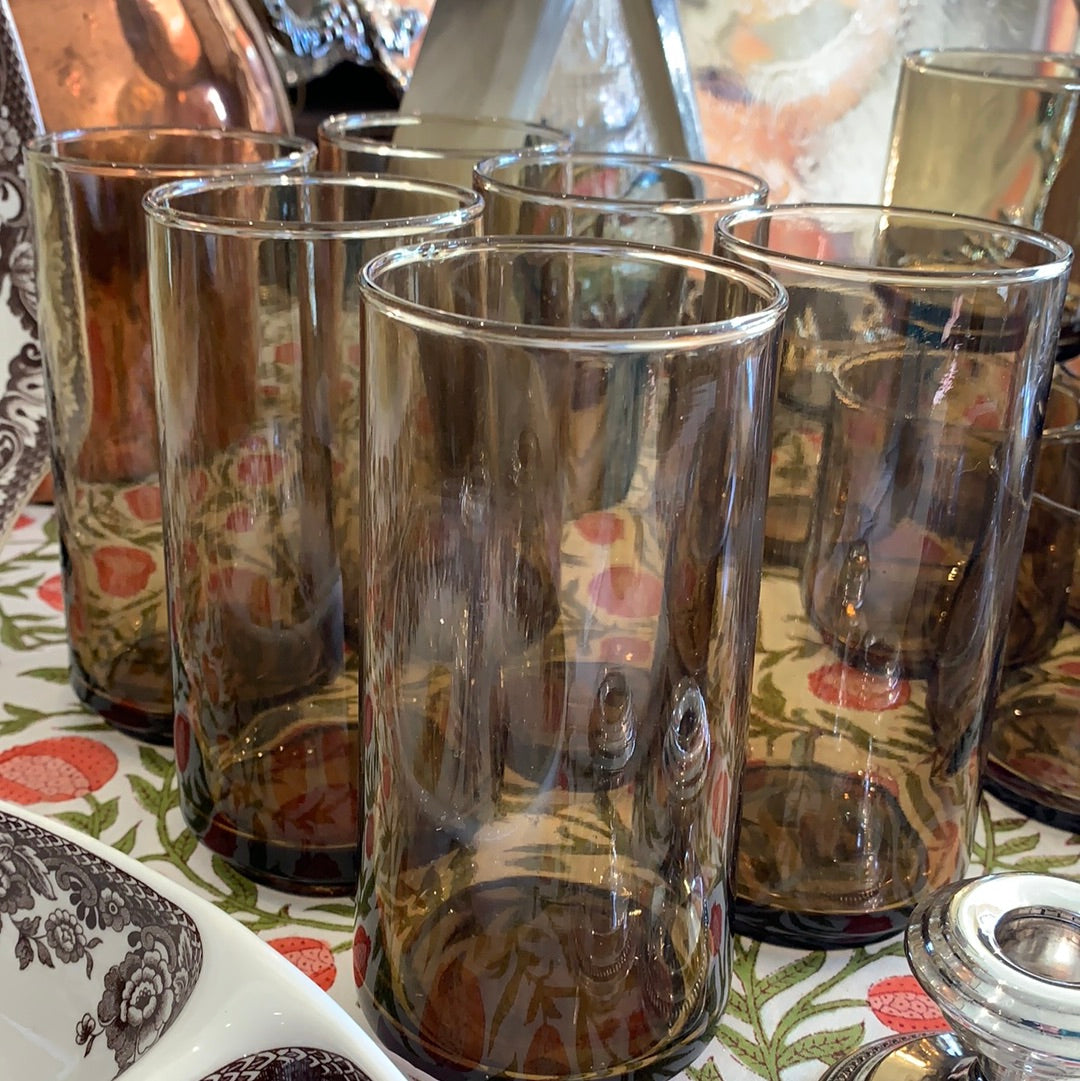 Amber Double Old Fashion Glasses Set/6