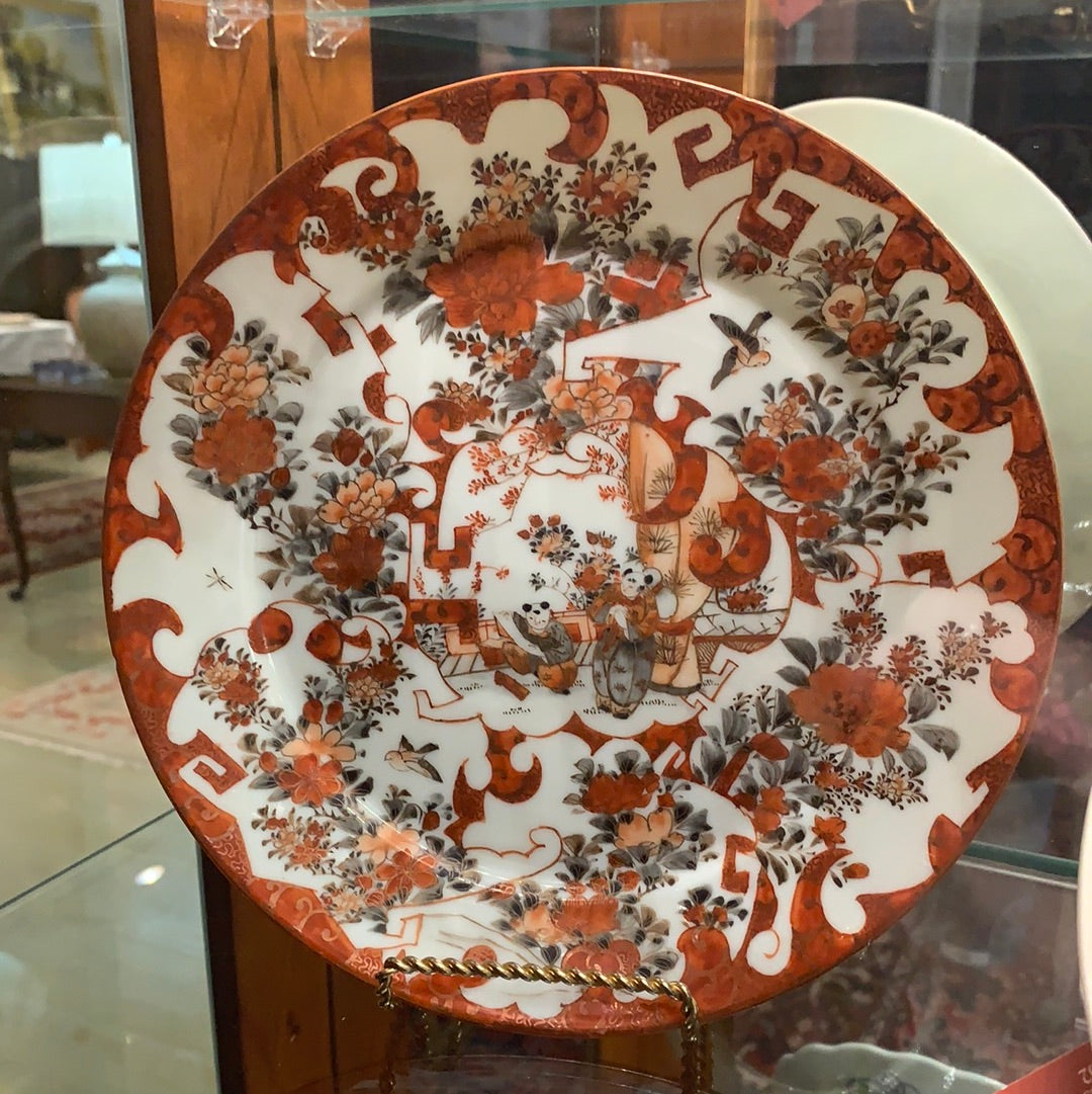 ANTIQUE CORAL IMARI PLATE