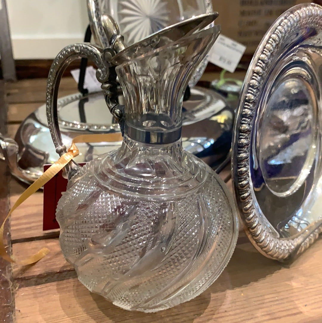 CUT GLASS SYRUP JUG