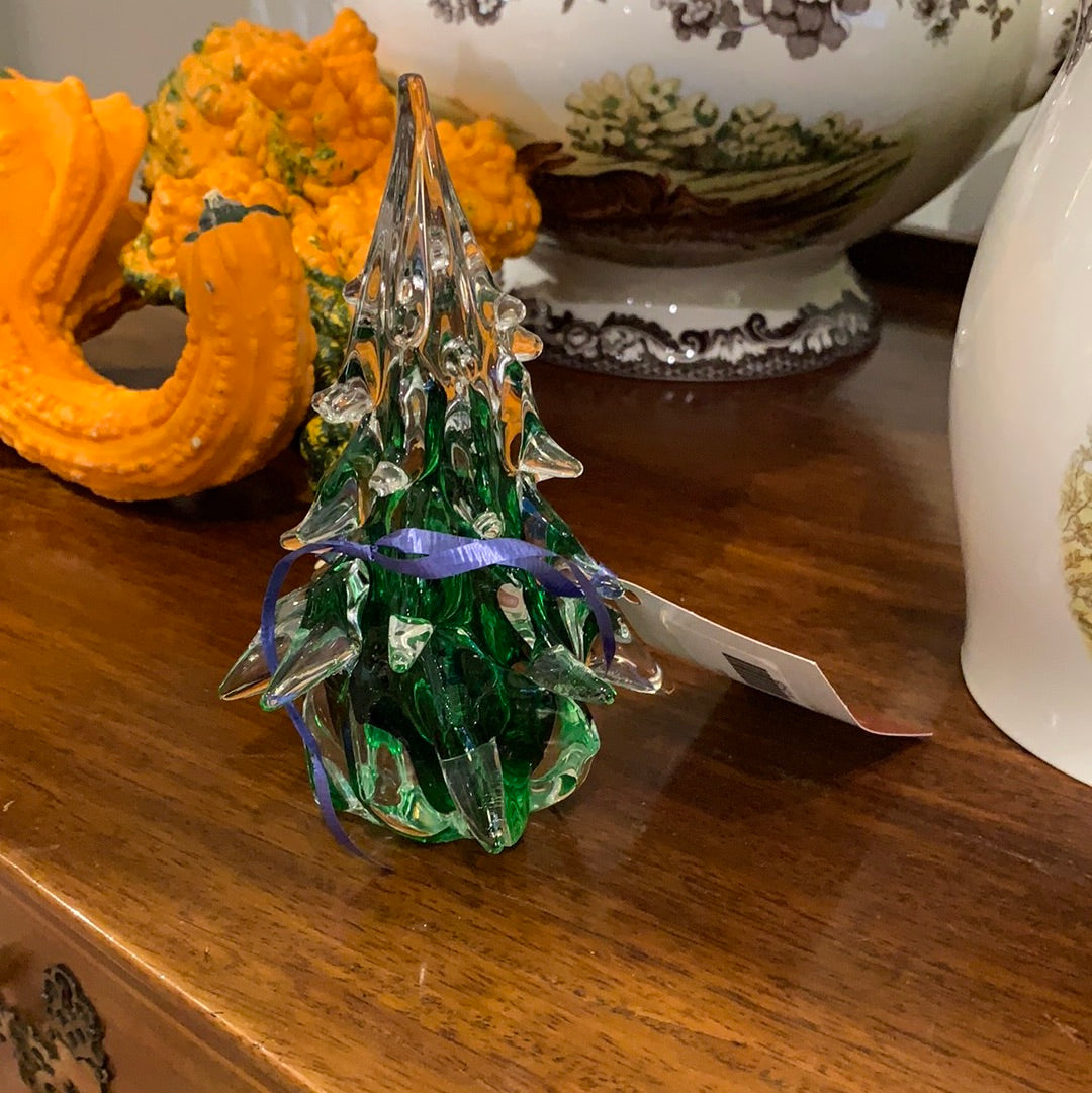 SMALL GREEN GLASS TREE