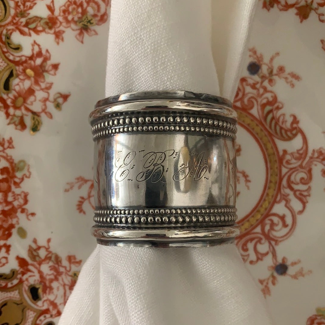 Sterling Napkin Ring -“EBA”