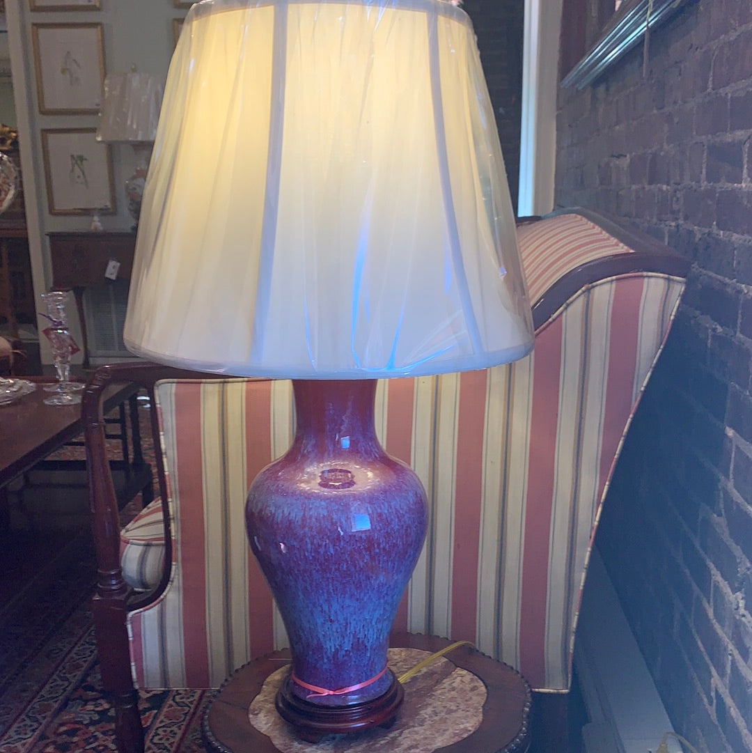 30 PORCELAIN PURPLE FLAME LAMP