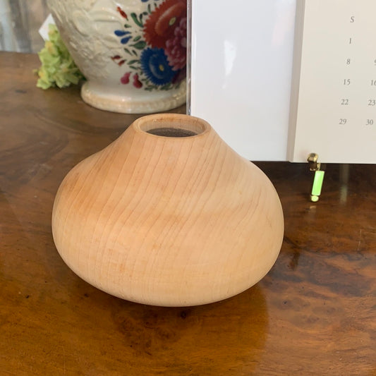 Small Wooden Vase - Light Wood